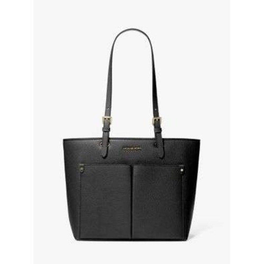 Michael Kors Jet Set Travel Black Pebbled Leather Tote‎ Bag NEW
